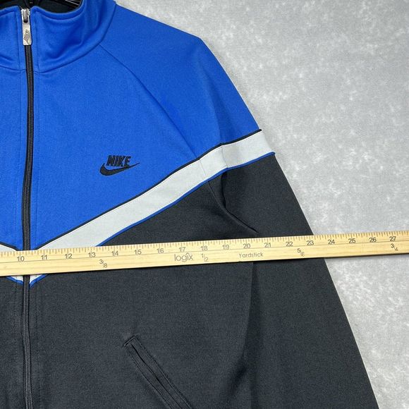 VTG NIKE Spell Out Swoosh Track Jacket Men’s Medium Blue Sweatshirt 80s Blue Tag - Picture 6 of 10